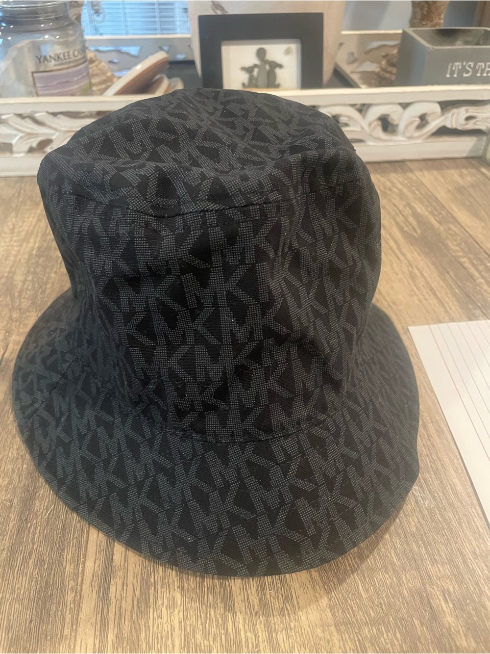 Michael Kors Dark Gray MK Monogram Bucket Hat
